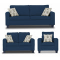Adorn India Camden 3+2+1 6 Seater Sofa Set (Blue) (3 Year Warranty)