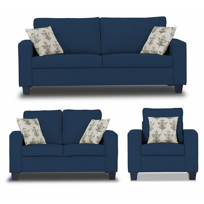 Adorn India Camden 6 Seater 3+2+1 Sofa Set (Blue)