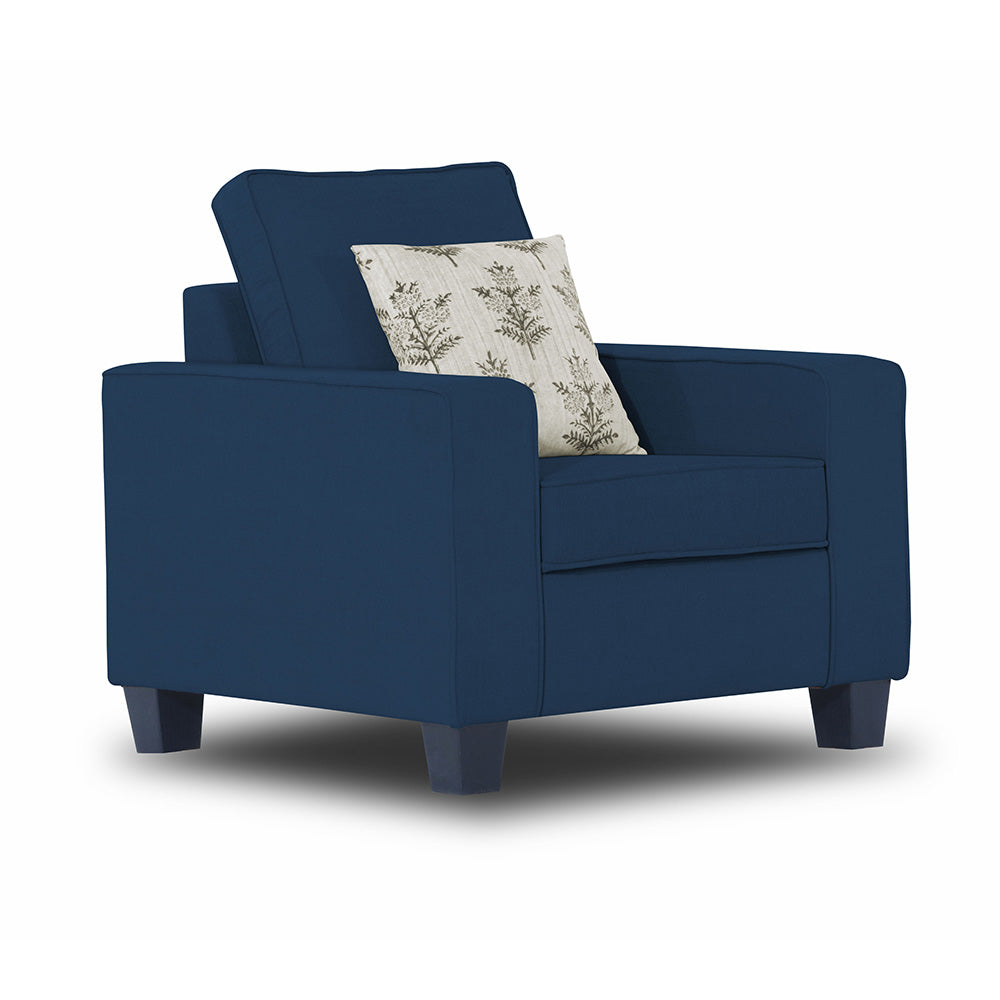 Adorn India Camden 1 Seater Sofa (Blue)