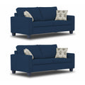Adorn India Camden 3+2+1 6 Seater Sofa Set (Blue) (3 Year Warranty)
