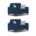 Adorn India Camden 3+2+1 6 Seater Sofa Set (Blue) (3 Year Warranty)