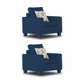 Adorn India Camden 3+2+1 6 Seater Sofa Set (Blue) (3 Year Warranty)
