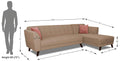 Adorn India (3 Years Warranty Leaf 5 Seater Corner Sofa Right Hand Side (Beige)