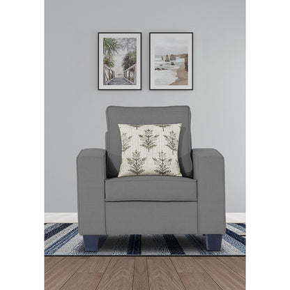 Adorn India Camden 1 Seater Sofa (Grey)