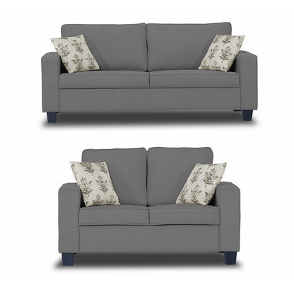 Adorn India Camden 5 Seater 3+2 Sofa Set (Grey)