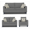 Adorn India Camden 3+2+1 6 Seater Sofa Set (Grey) (3 Year Warranty)