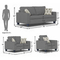 Adorn India Camden 3+2+1 6 Seater Sofa Set (Grey) (3 Year Warranty)