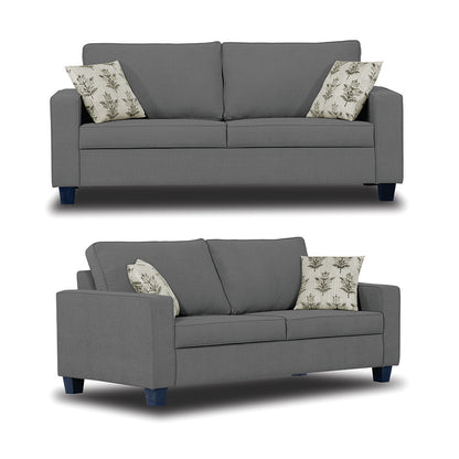 Adorn India Camden 5 Seater 3-1-1 Sofa Set (Grey)