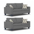 Adorn India Camden 3+2+1 6 Seater Sofa Set (Grey) (3 Year Warranty)