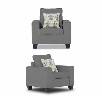 Adorn India Camden 5 Seater 3-1-1 Sofa Set (Grey)