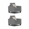 Adorn India Camden 3+2+1 6 Seater Sofa Set (Grey) (3 Year Warranty)