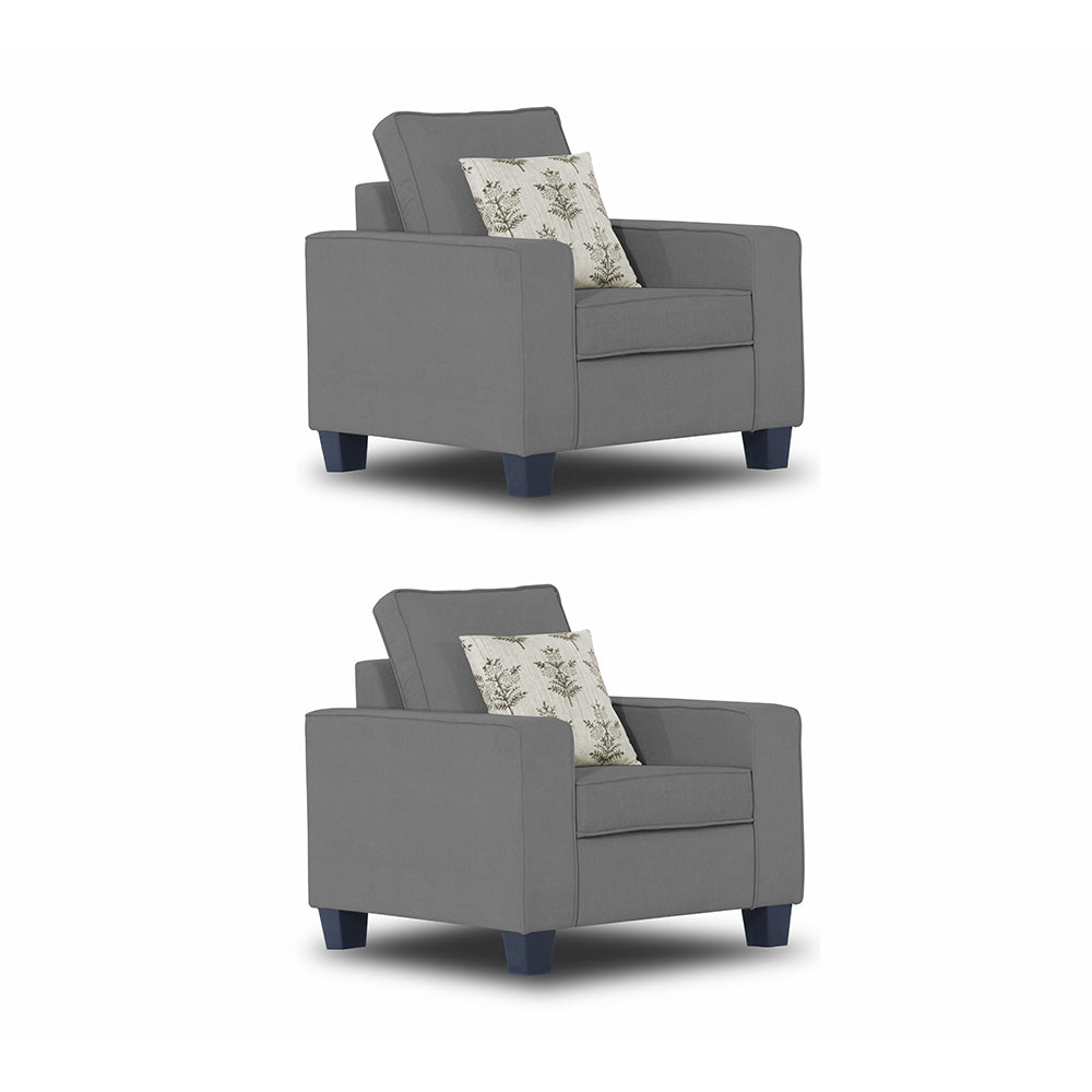 Adorn India Camden 6 Seater 3+2+1 Sofa Set (Grey)