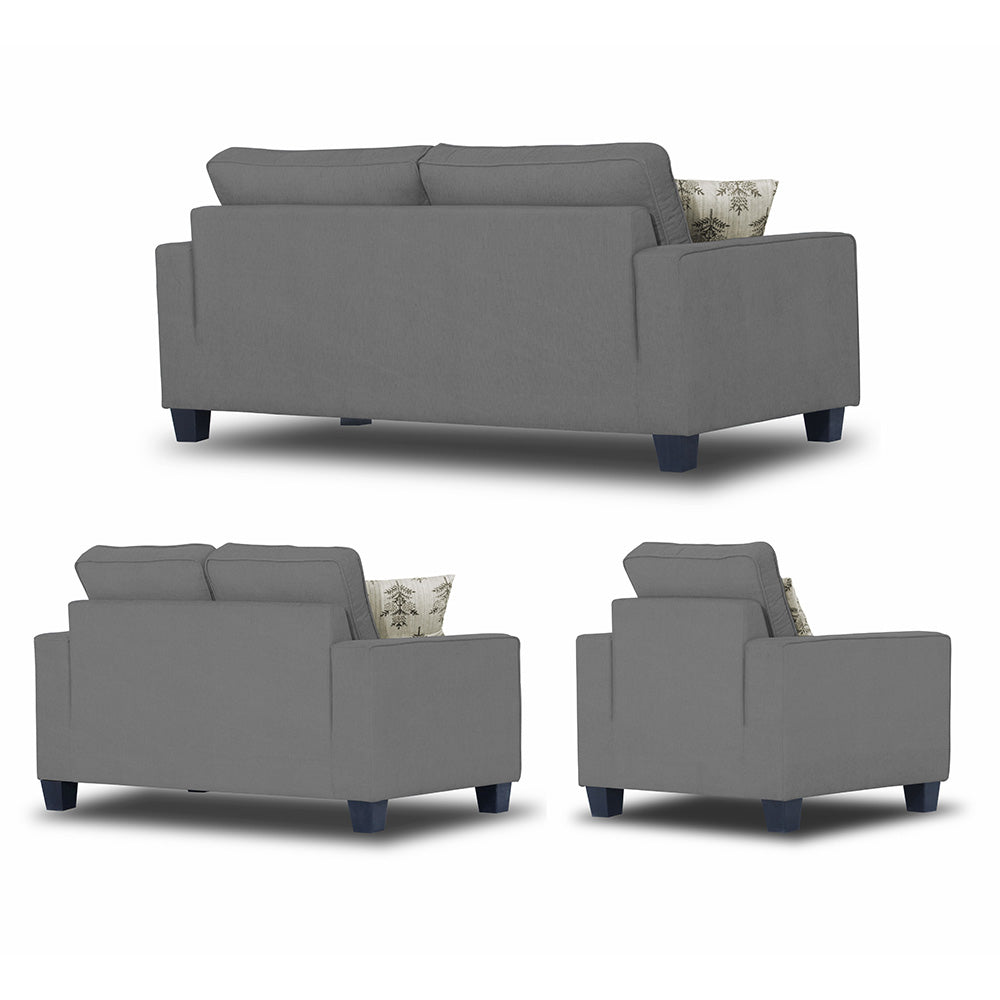 Adorn India Camden 6 Seater 3+2+1 Sofa Set (Grey)