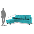 Chandler Plain L Shape 6 Seater Sofa Set Lhs (Aqua Blue)