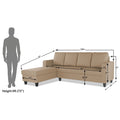Chandler Plain L Shape 6 Seater Sofa Set Lhs (Beige)