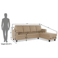 Chandler Plain L Shape 6 Seater Sofa Set RHS (Beige)