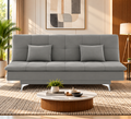 Premium 3 Seater Sofa Cum Bed New Aspen 4x6Velvet Suede with 2 Cushions (Color Grey) and
