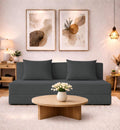 Adorn India Easy 3 Seater Sofa Cum Bed | Velvet Fabric | Dark Grey | Plain Design | 6x5 Ft | Comfortable Seating | Washable Cover | Perfect for Home & Office