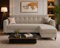 Adorn India Rio Elegant L Shape 4 Seater Sofa Set (Beige) (3 Year Warranty)