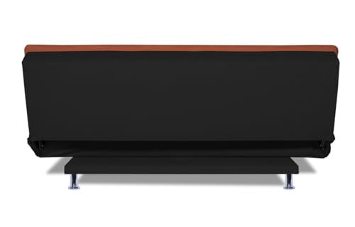 Adorn India Aspen Rhombus 3 Seater Sofa Cum Bed (Rust & Black) (3 Year Warranty)
