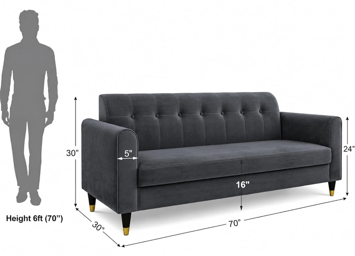 Rio Elegant 3 Seater Sofa (Grey)