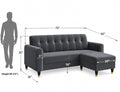 Rio Elegant L Shape 4 Seater Sofa Set (Grey)