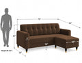 Adorn India Rio Elegant L Shape 4 Seater Sofa Set (Brown) (3 Year Warranty)