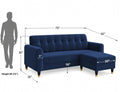 Adorn India Rio Elegant L Shape 4 Seater Sofa Set (Blue) (3 Year Warranty)