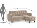 Adorn India Rio Elegant L Shape 4 Seater Sofa Set (Beige) (3 Year Warranty)