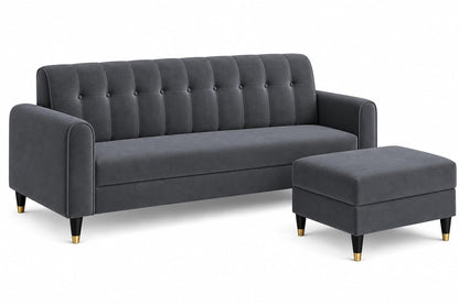 Rio Elegant L Shape 4 Seater Sofa Set (Grey)