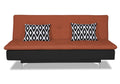 Adorn India Aspen Rhombus 3 Seater Sofa Cum Bed (Rust & Black) (3 Year Warranty)