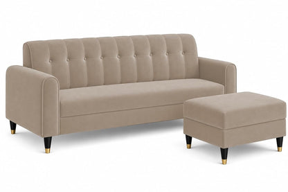 Rio Elegant L Shape 4 Seater Sofa Set (Beige)