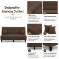 Adorn India Alyssum 3 Seater Sofa Cum Bed 4X6 Velvet 2 Cushions (Color Brown) and Suitable for All Indoor, with 3 Years Warranty
