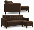 Adorn India Rio Elegant L Shape 4 Seater Sofa Set (Brown) (3 Year Warranty)