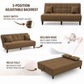 Adorn India Alyssum 3 Seater Sofa Cum Bed 4X6 Velvet 2 Cushions (Color Camel) and Suitable for All Indoor, with 3 Years Warranty