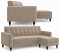 Adorn India Rio Elegant L Shape 4 Seater Sofa Set (Beige) (3 Year Warranty)