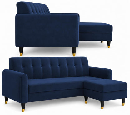 Rio Elegant L Shape 4 Seater Sofa Set (Blue)