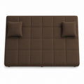 Adorn India Alyssum 3 Seater Sofa Cum Bed 4X6 Velvet 2 Cushions (Color Brown) and Suitable for All Indoor, with 3 Years Warranty