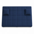 Adorn India Alyssum 3 Seater Sofa Cum Bed 4X6 Velvet 2 Cushions (Color Blue) and Suitable for All Indoor, with 3 Years Warranty