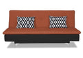 Adorn India Aspen Rhombus 3 Seater Sofa Cum Bed (Rust & Black) (3 Year Warranty)