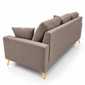 Adorn India Damian Plus 3-Seater Sofa Cum Bed | Velvet Suede Fabric | Beige