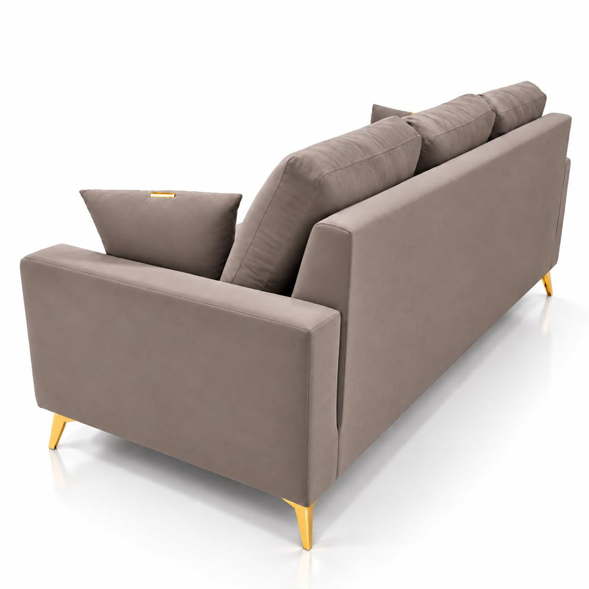 Adorn India Damian Plus 3-Seater Sofa Cum Bed | Velvet Suede Fabric | Beige