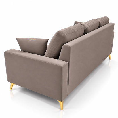 Adorn India Damian Plus 3-Seater Sofa Cum Bed | Velvet Suede Fabric | Beige