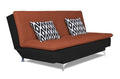 Adorn India Aspen Rhombus 3 Seater Sofa Cum Bed (Rust & Black) (3 Year Warranty)