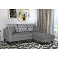 Adorn India Parker Leaf L Shape 4 Seater Sofa Set (Right Hand Side) (Grey) Martin Plus (3 Year Warranty)