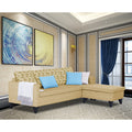 Adorn India Calloway Bricks L Shape 5 Seater Sofa Set RHS (Beige)