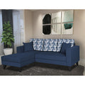 Adorn India Berlin Bricks L Shape 4 Seater Sofa Set (Left Hand Side) (Blue) Martin Plus (3 Year Warranty)