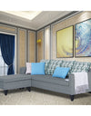 Adorn India Calloway Bricks L Shape 5 Seater Sofa Set (Left Hand Side) (Grey)