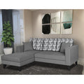 Adorn India Berlin Bricks L Shape 4 Seater Sofa Set (Left Hand Side) (Grey) Martin Plus (3 Year Warranty)