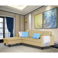 Adorn India Calloway Bricks L Shape 5 Seater Sofa Set LHS (Beige)